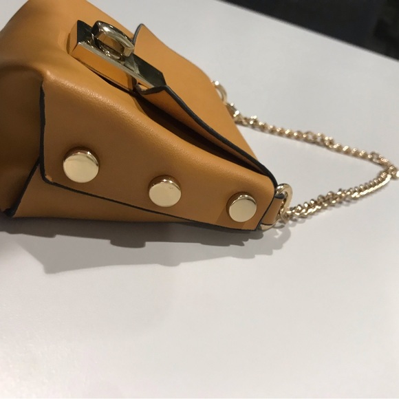Leather Mini Purse with Gold-Toned Chain Handle | EUC - Picture 3 of 8